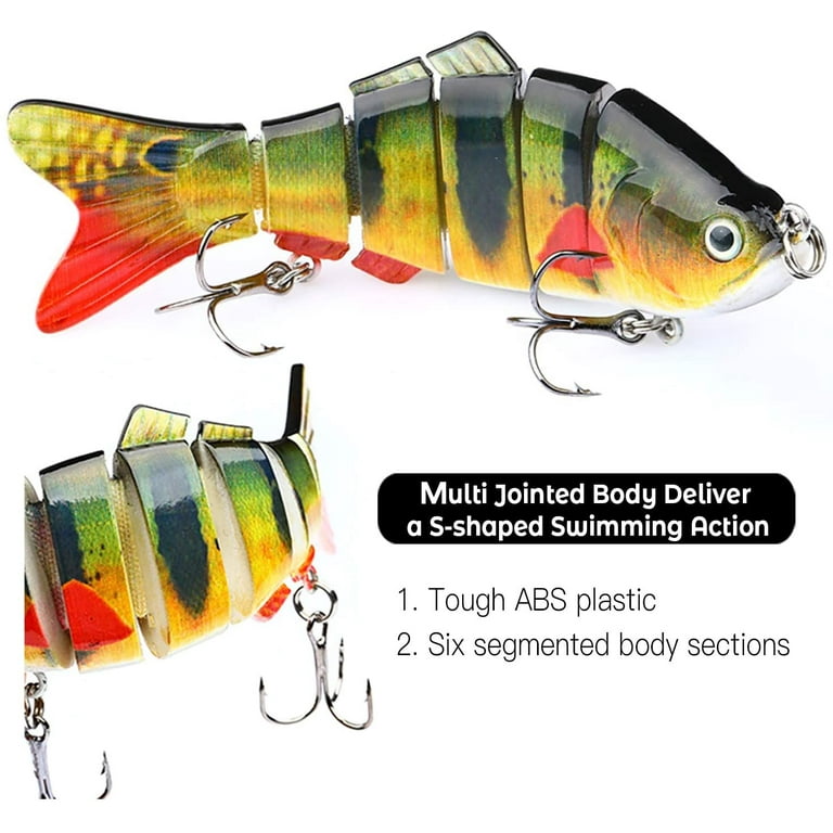 TRUSCEND Fishing Lures For Bass Trout Multi Jointed Swimbaits Slow Sinking Bionic Swimming Lures Bass Freshwater Saltwater Bass Lifelike Fishing Lures