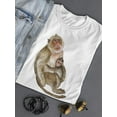 thumbnail image 3 of Macaque With Her Baby T-Shirt Women -Image by Shutterstock, Female Large, 3 of 4
