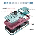 thumbnail image 4 of Allytechgroup Case For iPhone 16 Pro with Slide Camera Cover, [Include 1x Screen Protector] 360° Rotated Kickstand Military Grade Shockproof Protective Cover For iPhone 16 Pro, Green+Pink, 4 of 9