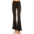 thumbnail image 4 of Women's Plus Size High Waisted Palazzo Pants Soft Stretch Print and Solid Flare Leggings, 4 of 5