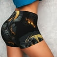 thumbnail image 2 of KLL Full Moon Black Dragon Pattern Workout Shorts for Women Scrunch Short Gym Yoga Running Sport Active Exercise Fitness Shorts, 2 of 5