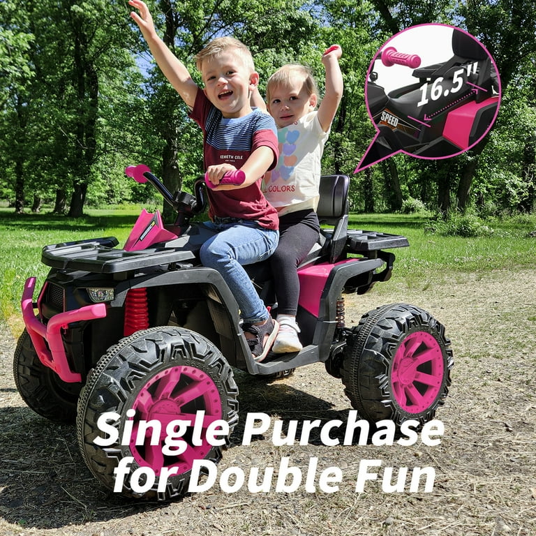 Hikiddo Electric Quad 4-Wheeler for Kids, 24V 4WD, 2 Seater