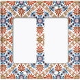 thumbnail image 6 of Metal Light Switch Plate Cover Red Blue Fancy Tile Pattern TIL014, 6 of 13