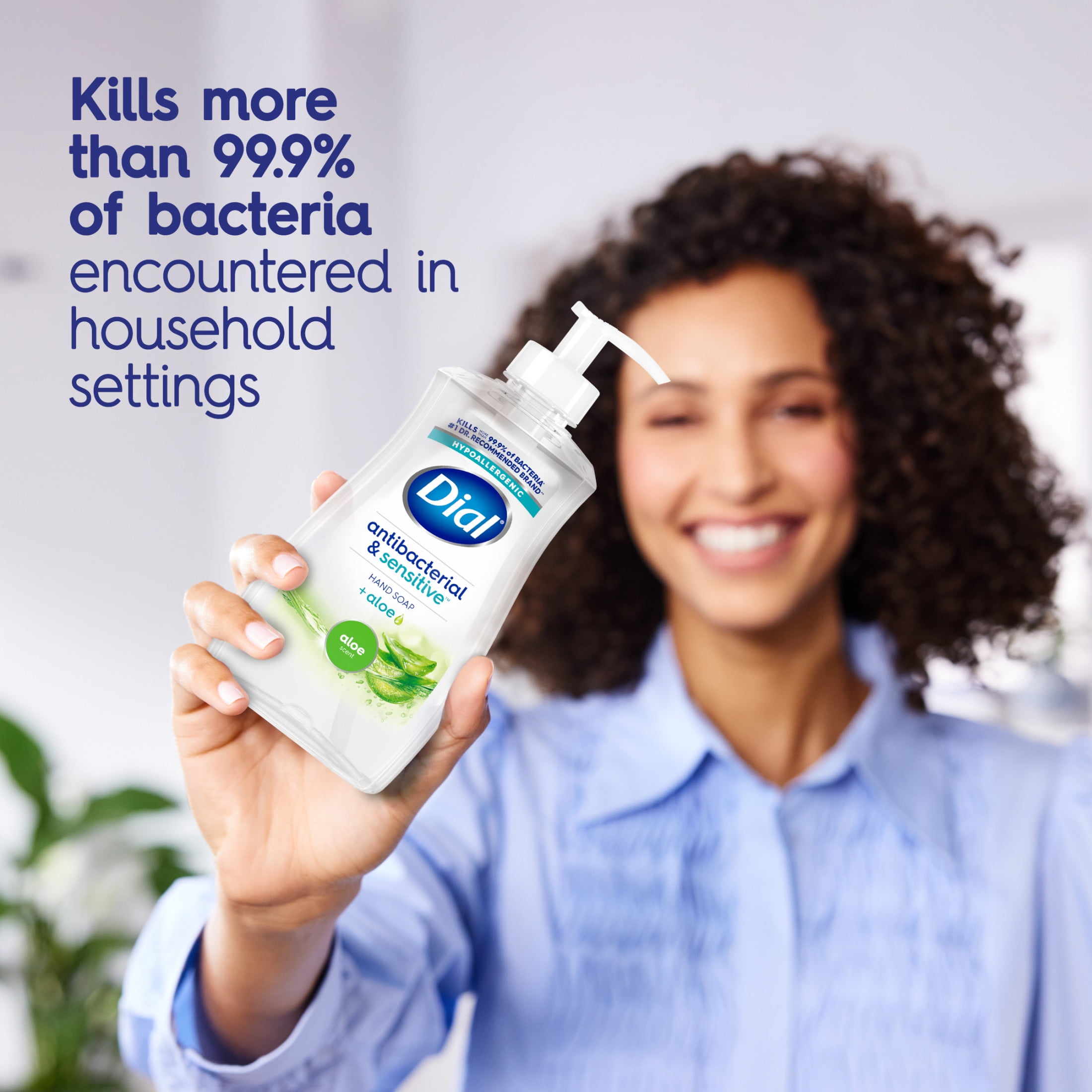 Dial Antibacterial & Sensitive Liquid Hand Soap, Hypoallergenic, Aloe Scent, 11 fl oz
