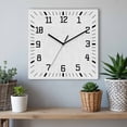 thumbnail image 6 of White Wooden Wall Clock Silent Non Ticking, Farmhouse Burlap Solid White Color Modern Linen Texture Square Wall Clocks Battery Operated, Decor Clock for Home Office, Living Room, Kitchen, 12 Inch, 6 of 9