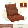 thumbnail image 4 of Aoodor 22"x24" Wine Red Stripe Patio Chair Cushions Set, Memory Foam Outdoor Seat Cushions (Set of 2 Seats, 2 Backs, 2 Lumbar Pillows), 4 of 9