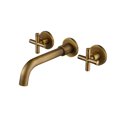 thumbnail image 7 of Hassch Antique Bronze Bathroom Faucet Widespread Wall Mount Double Cross Handles 3 Hole Vanity Sink Mixer Tap Swivel Spout Lavatory Brass Basin Mixing Faucets with Valve Included, 7 of 7