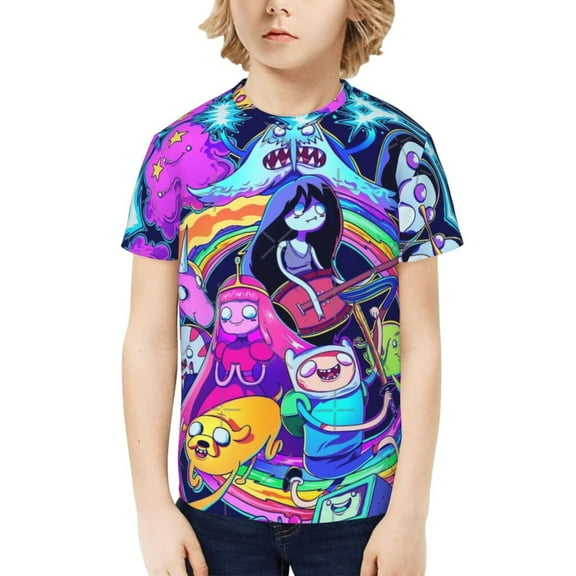 Adventure Time Kids T-Shirt 3d Printed Graphic T-Shirts Boys And Girls Short Sleeve Shirts For Youth Kids X-Small