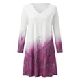 thumbnail image 4 of SZXZYGS Robes pour Femmes 2024 Fête Mode pour Femmes Imprimé Dégradé de Fleurs Col Ondulé Manche Mi-Longue Robe Jupe 2024, 4 of 4