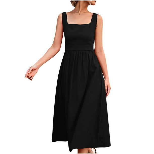 Square neck party dress 2025
