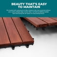 thumbnail image 5 of Bliss Outdoors Hardwood 6-Slat Interlocking Acacia Wooden Deck Tiles, Red, Set of 30, 5 of 12