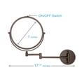 thumbnail image 5 of 7'' Wall Mounted LED Lighted Makeup Mirror - 10x/1x Magnifying Vanity Mirror 3 Tones Light 360 Swivel, Bronze Oil-Rubbed Finish, 5 of 7