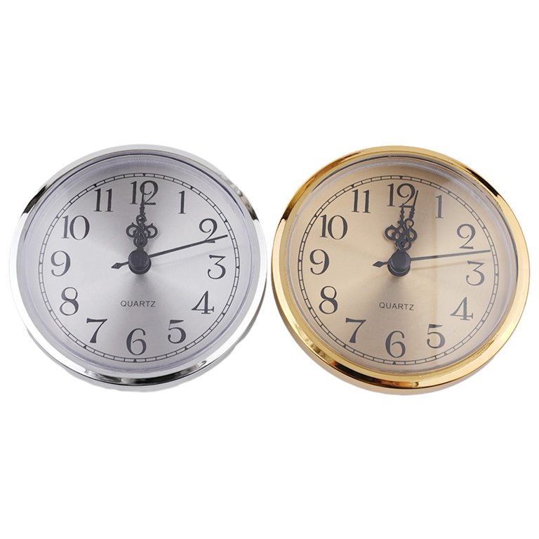 DIY 90mm Quartz Clock Inserts Arabic Numbers Movement Insert Replacement Gold, Size: Golden