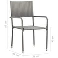 thumbnail image 4 of vidaXL Garden Dining Chairs 6 pcs Stackable Grey Poly Rattan, 4 of 5