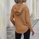 thumbnail image 5 of Sudadera con capucha para mujer, de manga larga, con cuello en V, sudadera con capucha, parte superior lisa con cordón, 5 of 6