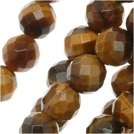 Tiger Eye Gemstone Beads - Tiger Eye Gemstone 6mm Faceted Round Beads 'Grade A' - 15.5 Inch Strand (Brown & Gold)