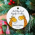 thumbnail image 3 of Personalized Couple Giraffe First Christmas Together Ornament, and They Lived Happily Ever After Ornaments Gifts for Mr Mrs Married Engaged, Custom Names & Date Couple Together Anniversary Ornaments, 3 of 6