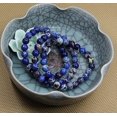 thumbnail image 3 of Royal Blue Sea Sediment Jasper Gemstone 8mm Round Beads Stretch Bracelet 7 Inch, 3 of 4