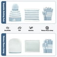 thumbnail image 4 of Vbiger Kids Winter Hat Gloves Scarf Set for Girls Boys, with Pom Knit Neck Warmer Mittens Fleece Lined Set - Blue, 4 of 7