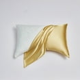 thumbnail image 3 of HIG Cooling Curved Pillow Cases 2 Pack King - Silky Soft Stretch Satin Pillow Shams, Gold - 20x36 Inches, 3 of 7