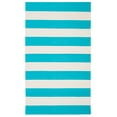 thumbnail image 4 of SAFAVIEH Montauk Saranna Striped Cotton Area Rug, Turquoise/Ivory, 3' x 5', 4 of 6