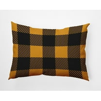 20" x 14" Simply Daisy Buffalo Plaid Polyester Indoor/Outdoor Pillow, Golden Mustard Qty 1