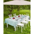 thumbnail image 3 of Brown Spring Floral Outdoor Tablecloth - 54x54 Inch Square Dining Table Cover, Vintage Elegant Summer Botanical Waterproof Outdoor Table Cloth with Umbrella Hole & Zipper for Picnic/Patio, 3 of 5