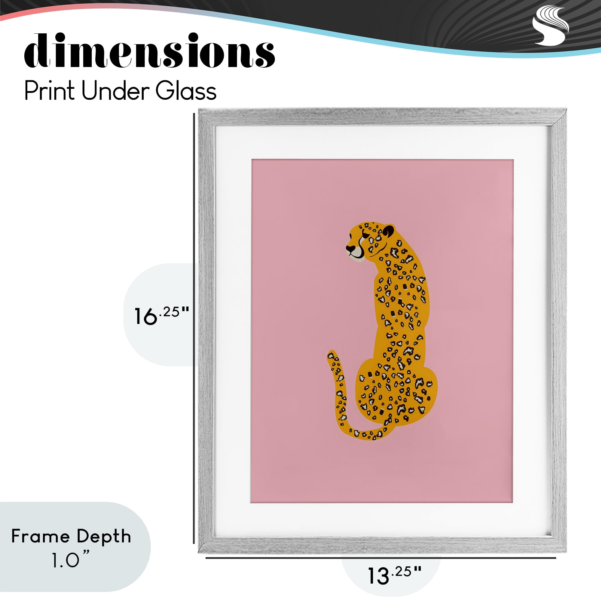 Stupell Industries Yellow Jaguar on Pink Gray Framed Print Under Glass, design by Creative Studio