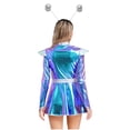 thumbnail image 6 of iiniim Womens Outer Space Cutie Alien Cosplay Long Sleeve Dress with Hair Hoop Outfits Blue 3XL, 6 of 7