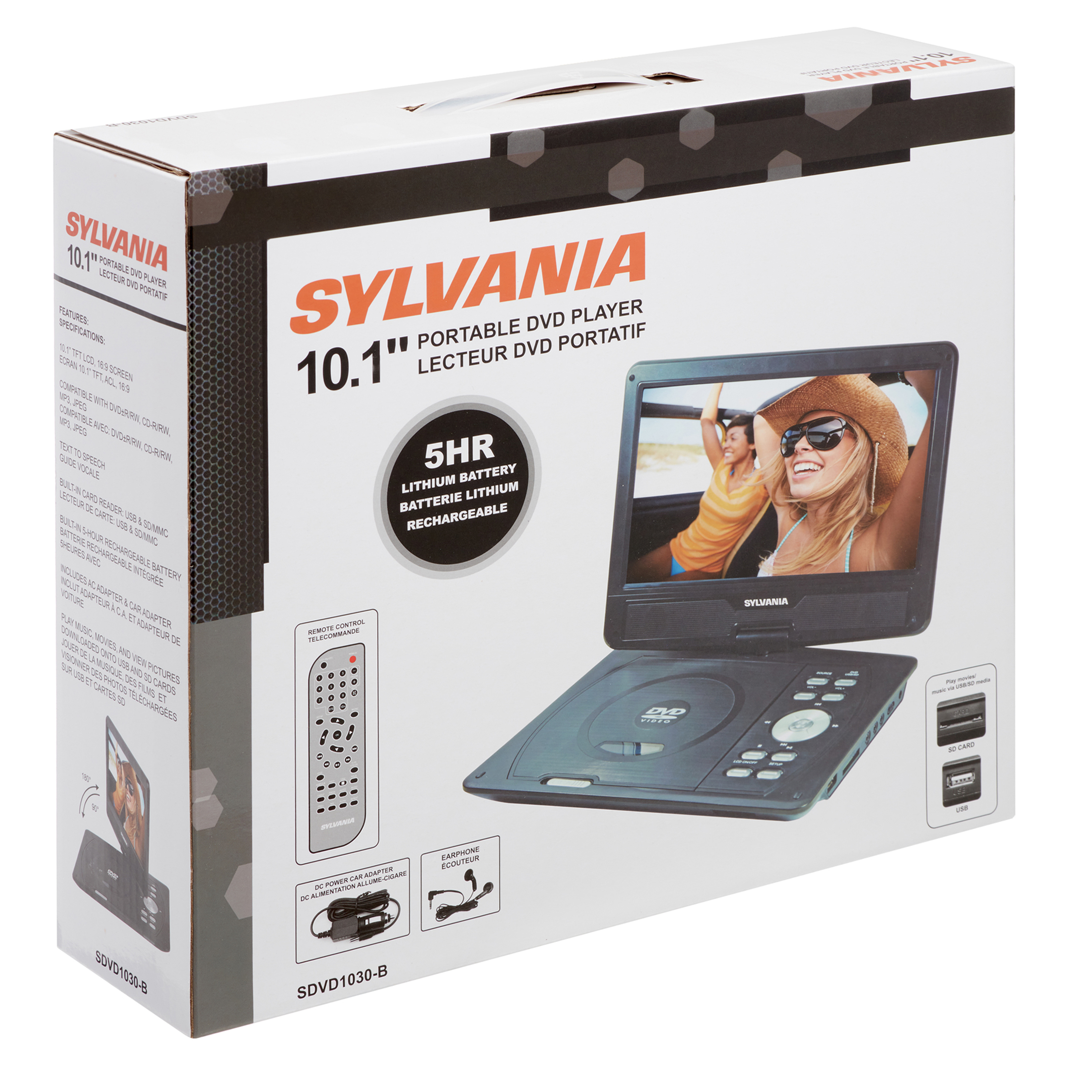 Sylvania 10 Swivel Screen Portable Dvd Player Sdvd1030