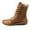 Brown, variant on fukaraa Mid Calf Boots Ankle Boots for Women Solid Color Retro Lace Up Shorts Boots