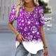 thumbnail image 1 of Camisetas con estampado de tema navideño para mujer, camisetas de manga corta, ropa de moda divertida feliz para mujer, jersey de gran tamaño con cuello en V, 1 of 5