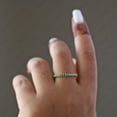 thumbnail image 5 of Dainty Stackable Ring, Emerald Half Eternity Band Ring, Lightweight Jewelry, 925 Sterling Silver Ring, , Fine Jewelry, Minimalist Ring., 5 of 5