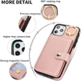 thumbnail image 2 of Allytechgroup iPhone 11 Pro Max Wallet Case, Ring Holder Stand Cards Slots Shockproof Retro Flip Back Cover Phone Case for Apple iPhone 11 Pro Max, Rosegold, 2 of 6