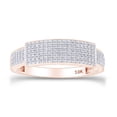 thumbnail image 5 of AFFY White Natural Diamond Engagement & Wedding Trio Band Ring Set In 10k Rose Gold (0.96 Cttw), 5 of 8