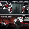 thumbnail image 2 of Wireless Controller Compatible with P4/P4 Slim/P4 Pro/Windows PC, Red Skull, 2 of 7