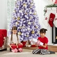 thumbnail image 6 of Best Choice Products Artificial Flocked Christmas Tree, 6ft Premium Unlit Colorful Pine Holiday Decor w/Stand - Lavender, 6 of 9
