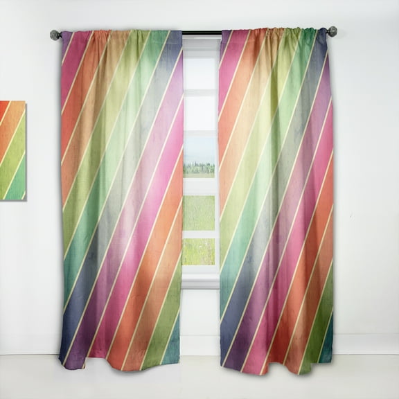 Designart 'Retro Geometrical Design IV' Mid-Century Modern Curtain Panel