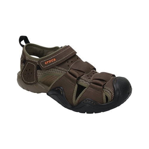  Crocs  Crocs  Men  s Swiftwater Leather  Fisherman Sandals  