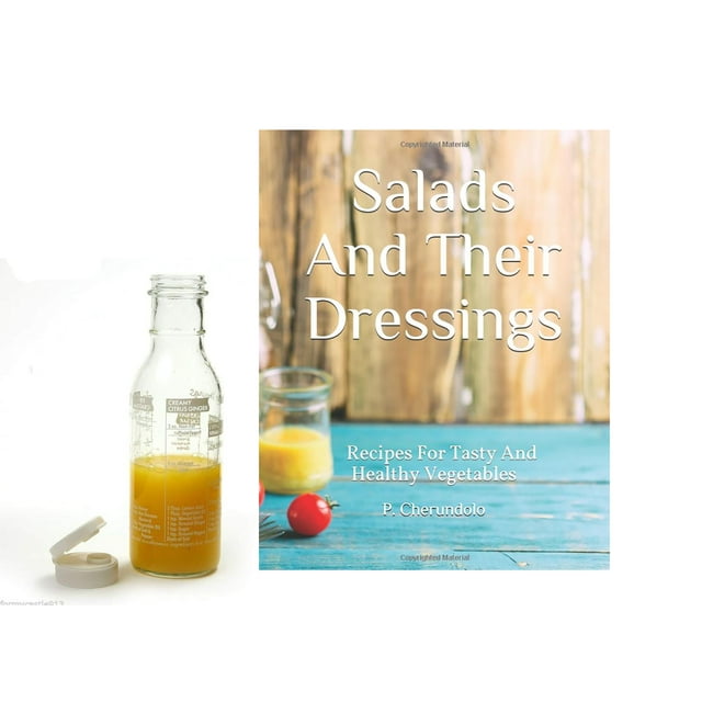 Norpro Glass Salad Dressing Maker Shaker & Salad Dressing Recipe Book
