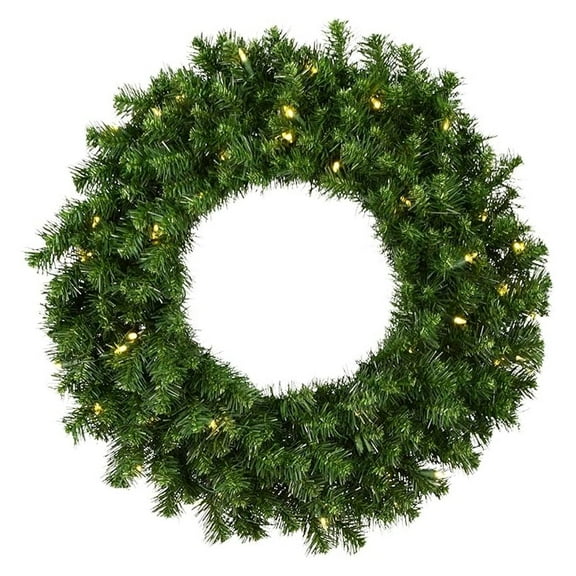 30" Douglas Fir Wreath - 50 Warm White Italian LED Wide Angle Lights - Faux Holiday Wreath - Indoor and Outdoor Wreath- Reliable and Durable