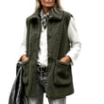 thumbnail image 6 of Aboser Sherpa Vest Jacket for Women Sleeveless Button Down Outerwear Fuzzy Fleece Jackets Warm Cozy Collared Vests Casual Fluffy Coats with Pockets, 6 of 8