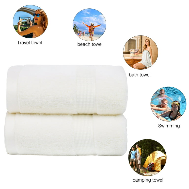 JML 2 Piece Bamboo Bath Towels 27 x55 Antibacterial and Hypoallergenic Soft and Absorbent Beige Walmart