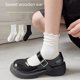thumbnail image 4 of Calcetines de moda de primavera y verano, calcetines de encaje de hongo de color sólido, calcetines de mujer hasta media pantorrilla lindos de algodón japonés JK, 4 of 5