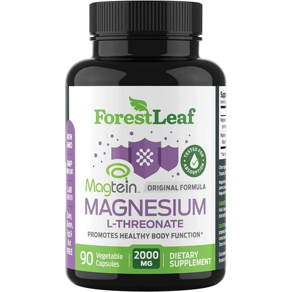 Forest Leaf Magnesium L-Threonate Focus & Memory Supplement for Brain, 90 Capsules