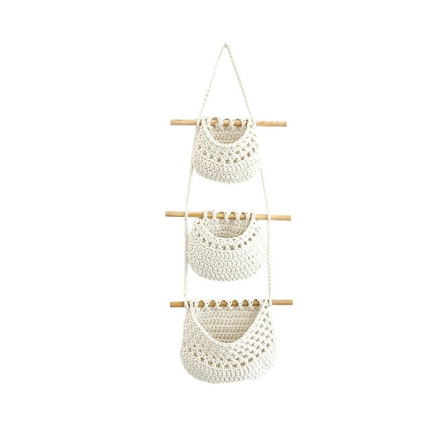 Cesta de Pared Colgante Tejida, Soporte para Verduras para Almacenamiento, Pared de Restaurante
