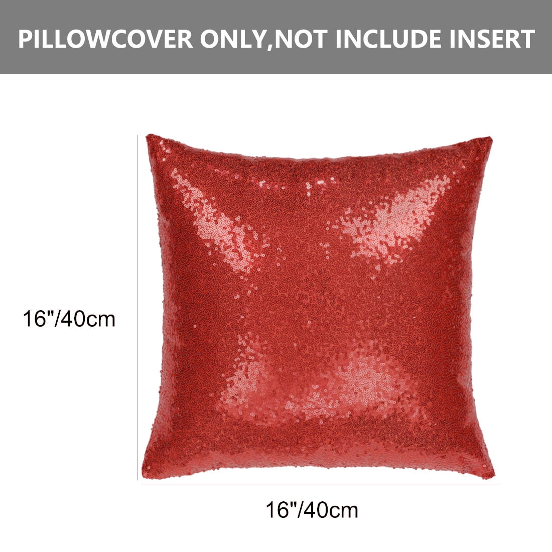 Unique Bargains 2 Pack Sequins Decorative Throw Pillow Covers 16" x16" Red