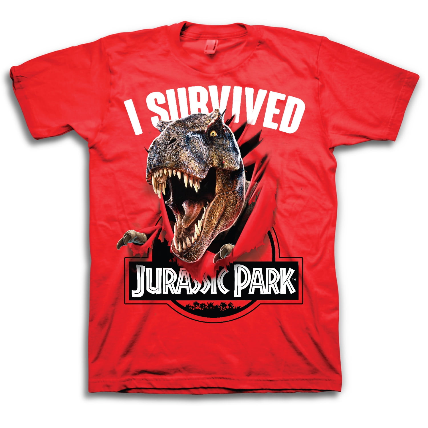 Jurassic Park I Survived Youth Red T-Shirt 