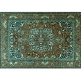 thumbnail image 1 of Ahgly Company Machine Washable Indoor Rectangle Persian Turquoise Blue Traditional Area Rugs, 7' x 10', 1 of 4