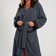 thumbnail image 6 of FAHUOMU Plush Hooded Robes For Women Cozy Warm Fleece Bath Robe With Pockets Winter Loose Fit Loungewear, 6 of 8